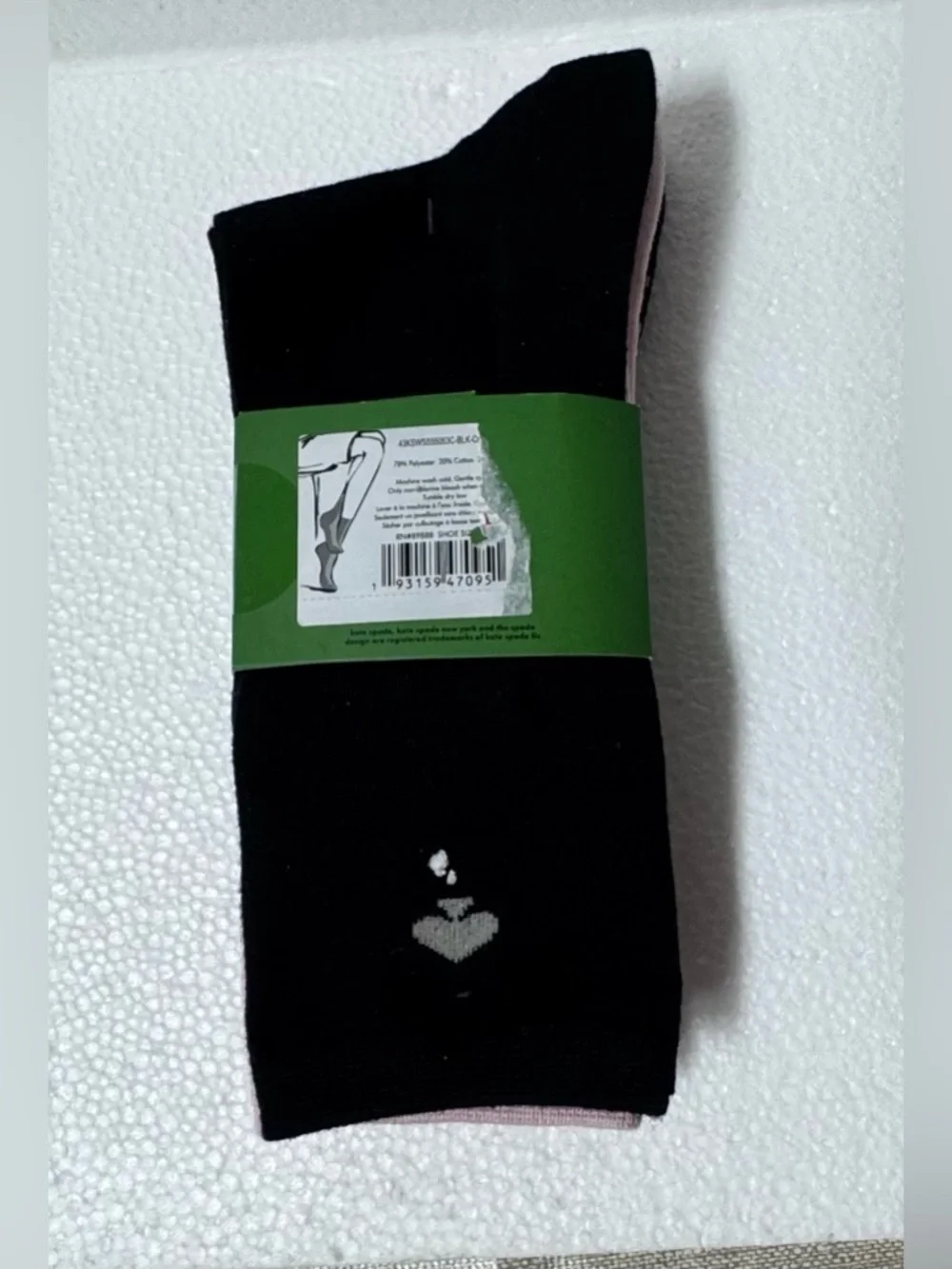 kate spade Black & Light Pink Leopard-Print Crew Socks